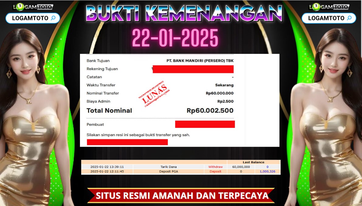 SELAMAT KEPADA MEMBER SETIA LOGAMTOTO BERHASIL JACKPOT DI PERMAINAN TOGEL HONGKONG LOTTO